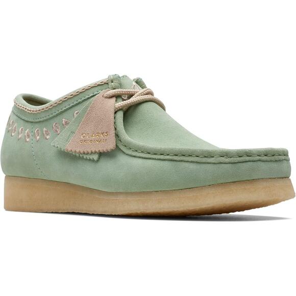 NWT Clarks Men’s Originals Icon Wallabee Green Embroidery Size 10